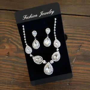 Rhinestone Fashion Jewelry Necklace & Earring Set